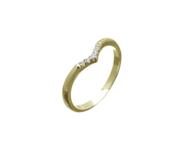 V 925 Sterling Silver Ring Gold Plated